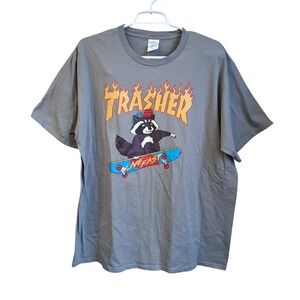 Trasher Racoon Tee Live Fast SS XL EUC Skateboard Port & Co Tag